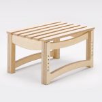 adjustable height slatted stool