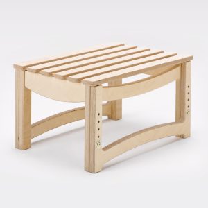adjustable height slatted stool